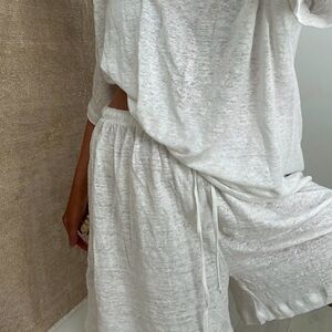 BOHEME Milk Linen Easy Shorts NWT